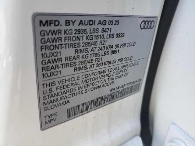 2023 AUDI Q8 PREMIUM WA1AVBF1XPD024739