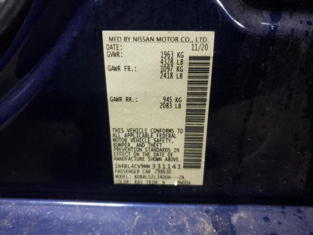 2021 NISSAN ALTIMA SR - 1N4BL4CV9MN331141