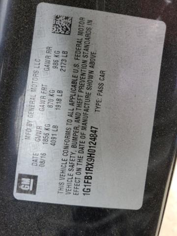 2017 CHEVROLET CAMARO LT - 1G1FB1RX9H0124847
