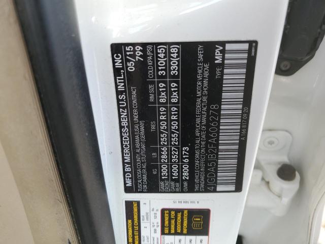 2015 MERCEDES-BENZ ML 350 - 4JGDA5JB2FA606278