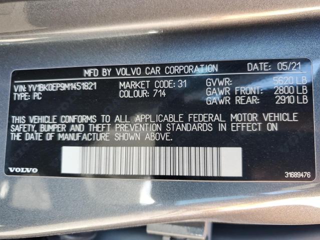 2021 VOLVO V60 T8 POL YV1BK0EP9M1451821