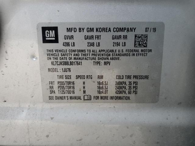 2020 CHEVROLET TRAX LS - KL7CJKSB8LB017641