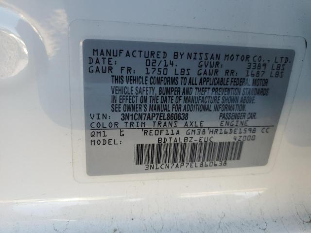 2014 NISSAN VERSA S - 3N1CN7AP7EL860638
