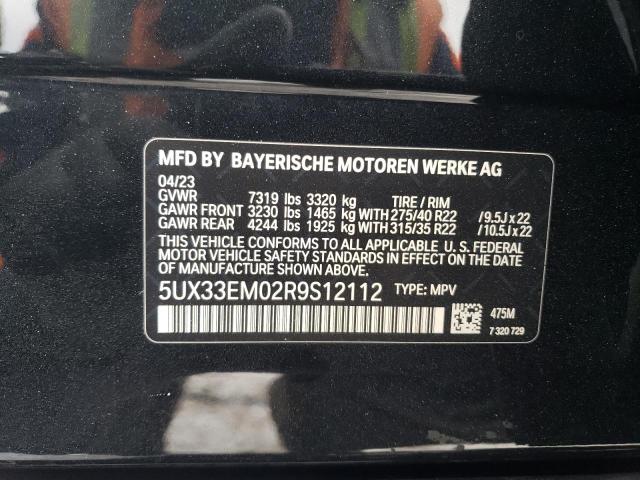 2024 BMW X7 M60I 5UX33EM02R9S12112