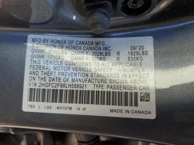 2020 HONDA CIVIC SPOR - 2HGFC2F86LH588921