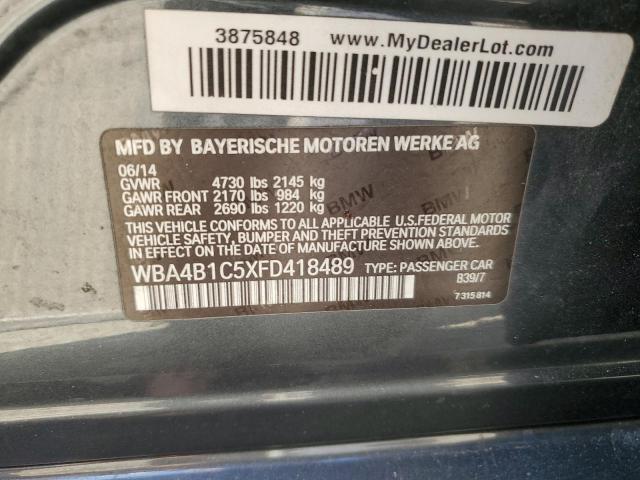 2015 BMW 435 I GRAN WBA4B1C5XFD418489