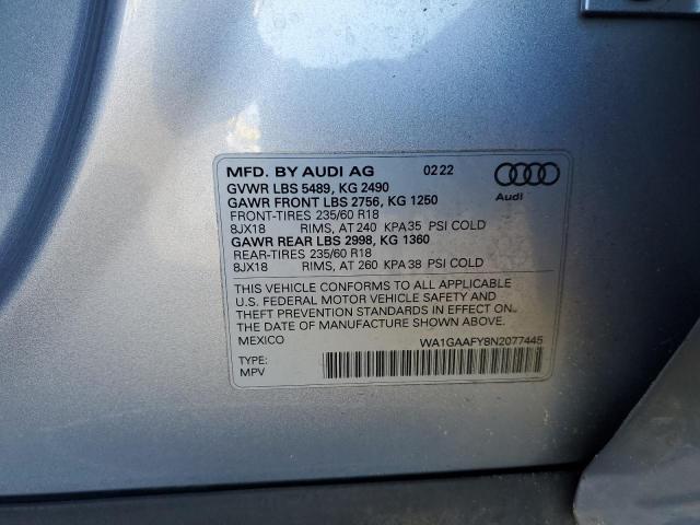 2022 AUDI Q5 PREMIUM - WA1GAAFY8N2077445