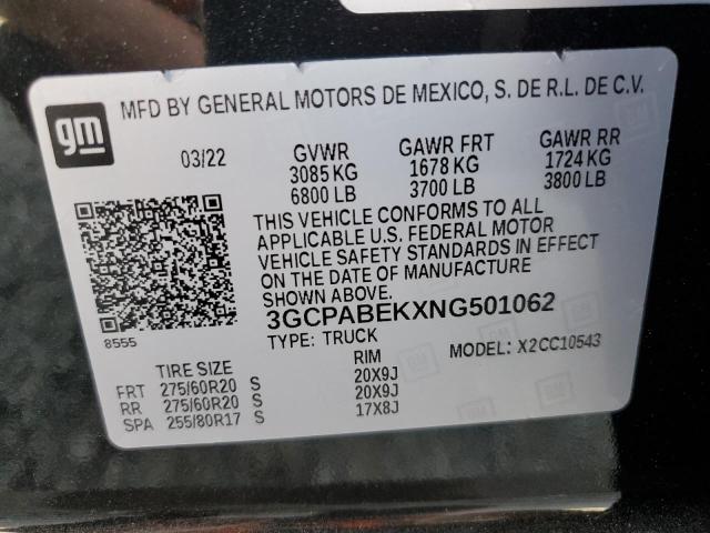 3GCPABEKXNG501062 2022 CHEVROLET ALL Models
