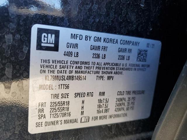 2021 CHEVROLET TRAILBLAZE - KL79MUSL4MB149514