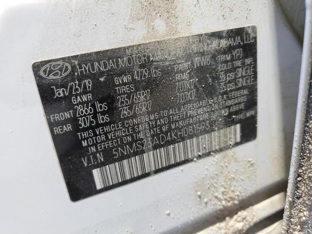 2019 HYUNDAI SANTA FE S - 5NMS23AD4KH081593