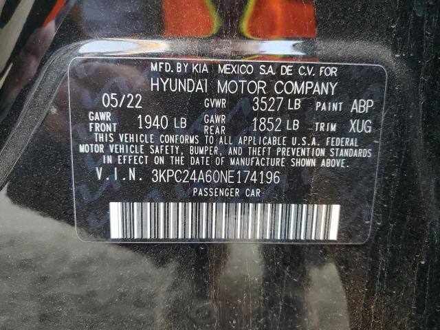 2022 HYUNDAI ACCENT SE 3KPC24A60NE174196