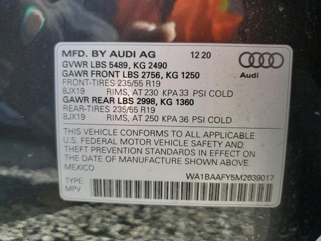 2021 AUDI Q5 PREMIUM - WA1BAAFY5M2039017
