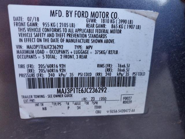 2018 FORD ECOSPORT S MAJ3P1TE6JC236292