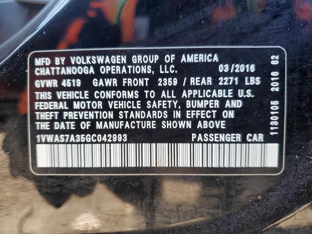 2016 VOLKSWAGEN PASSAT S - 1VWAS7A35GC042993