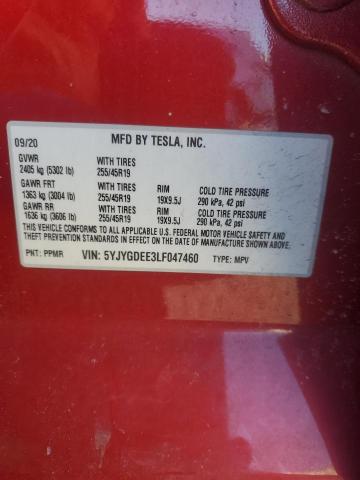 2020 TESLA MODEL Y - 5YJYGDEE3LF047460