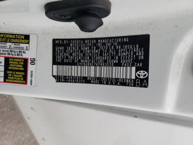 2019 TOYOTA COROLLA L - 5YFBURHE7KP863520