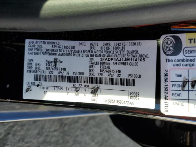 2018 FORD FIESTA S 3FADP4AJ1JM114105