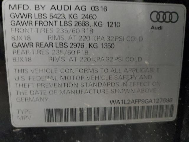 2016 AUDI Q5 PREMIUM WA1L2AFP9GA127698