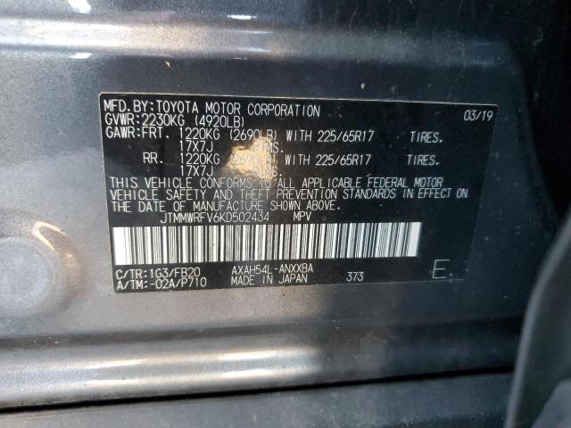 2019 TOYOTA RAV4 LE JTMMWRFV6KD502434