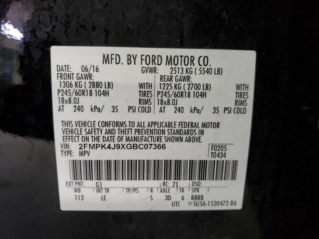 2016 FORD EDGE SEL - 2FMPK4J9XGBC07366