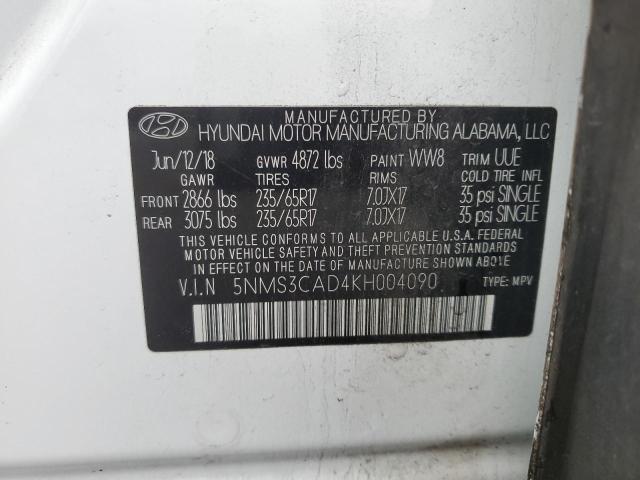 2019 HYUNDAI SANTA FE S - 5NMS3CAD4KH004090