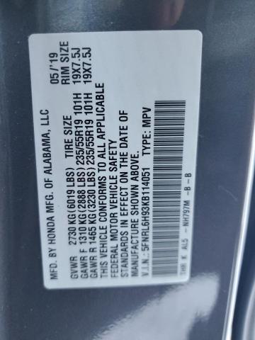 2019 HONDA ODYSSEY EL - 5FNRL6H93KB114051