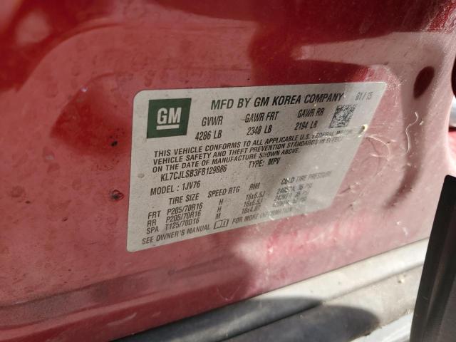 2015 CHEVROLET TRAX 1LT - KL7CJLSB3FB129886