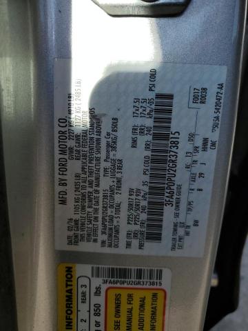 2016 FORD FUSION SE - 3FA6P0PU2GR373815