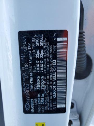 2021 HYUNDAI KONA SEL - KM8K2CAA0MU754103