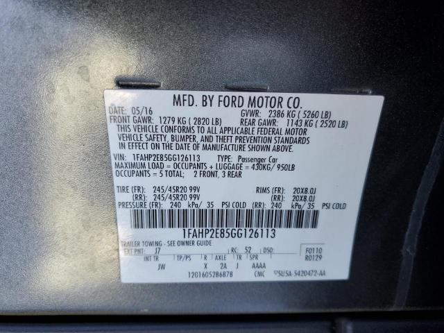 2016 FORD TAURUS SEL 1FAHP2E85GG126113