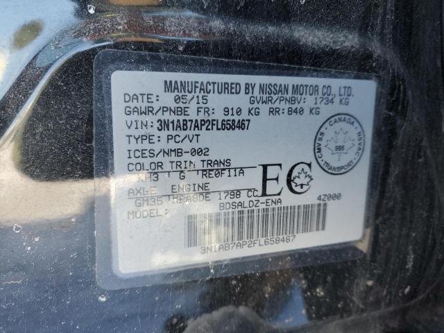 2015 NISSAN SENTRA S 3N1AB7AP2FL658467