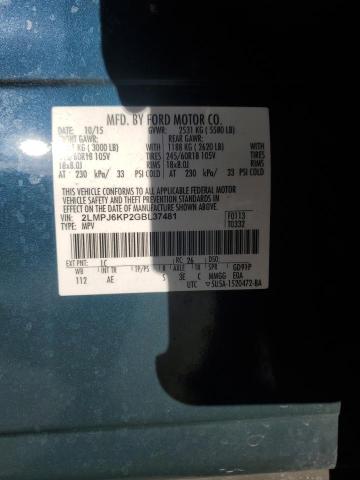 2016 LINCOLN MKX SELECT 2LMPJ6KP2GBL37481