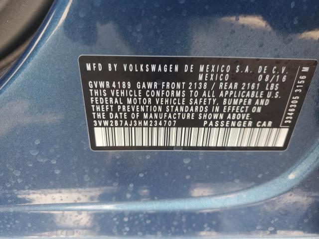 2017 VOLKSWAGEN JETTA S - 3VW2B7AJ3HM234707