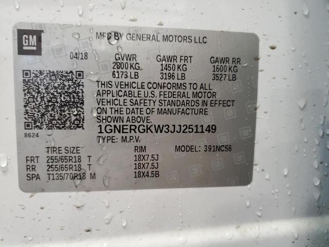 2018 CHEVROLET TRAVERSE L 1GNERGKW3JJ251149