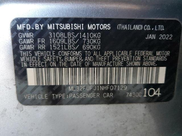 2022 MITSUBISHI MIRAGE G4 - ML32FUFJ1NHF07129