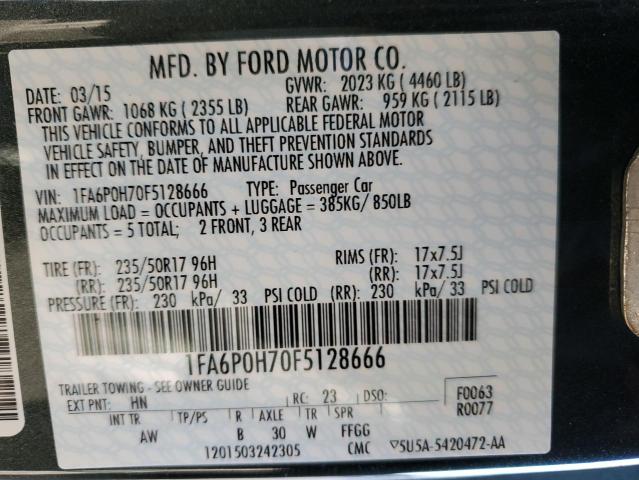 2015 FORD FUSION SE - 1FA6P0H70F5128666