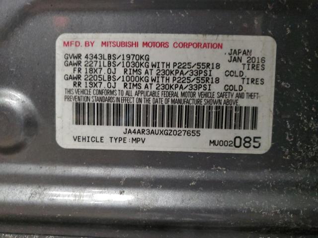 2016 MITSUBISHI OUTLANDER JA4AR3AUXGZ027655