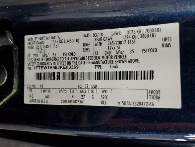 2018 FORD F150 SUPER - 1FTEW1E56JKE03369