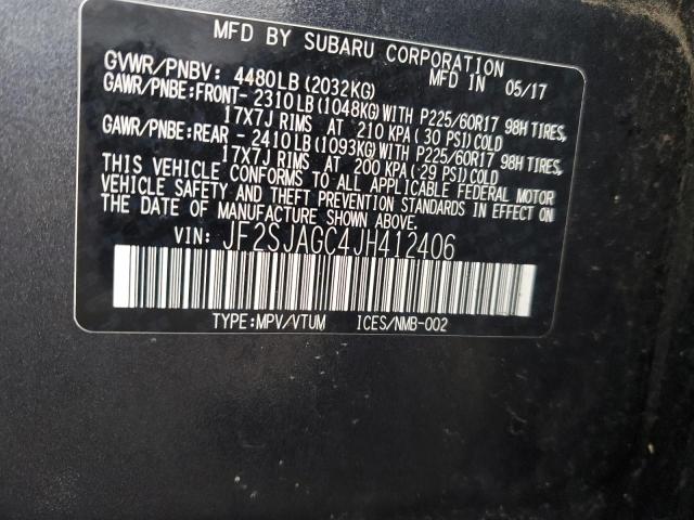 2018 SUBARU FORESTER 2 - JF2SJAGC4JH412406
