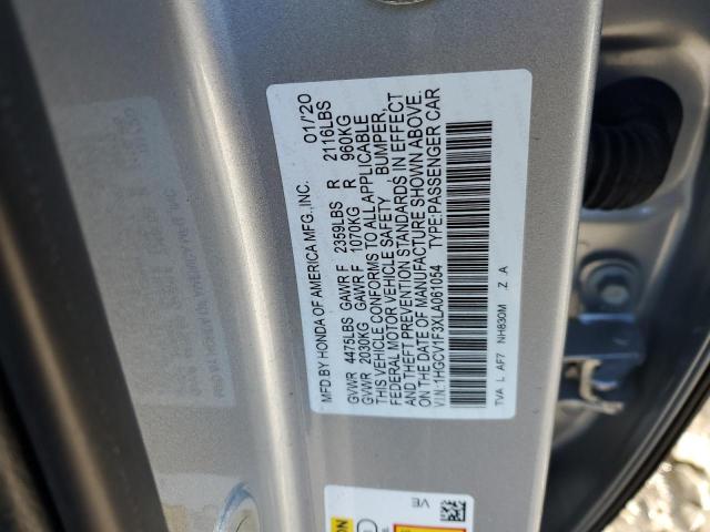 2020 HONDA ACCORD SPO 1HGCV1F3XLA061054