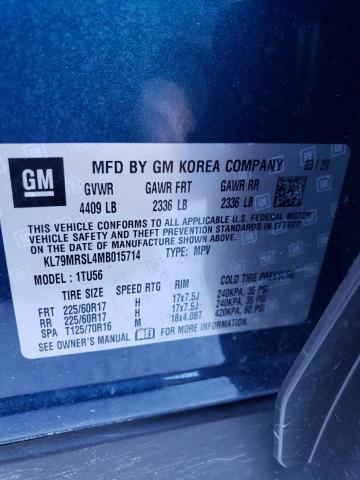 2021 CHEVROLET TRAILBLAZE - KL79MRSL4MB015714