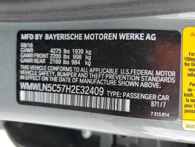 2017 MINI COOPER CLU WMWLN5C57H2E32409