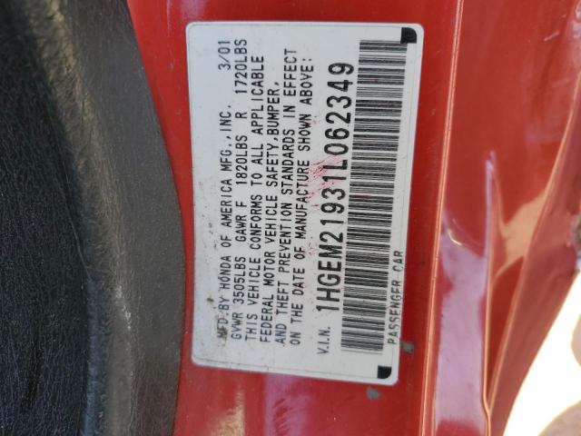 2001 HONDA CIVIC SI #3276403682