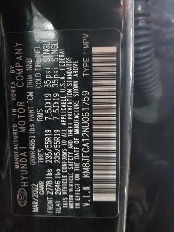 2022 HYUNDAI TUCSON SEL - KM8JFCA12NU061759