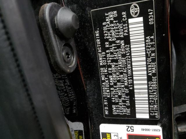 2019 TOYOTA CAMRY L - 4T1B11HK8KU224562