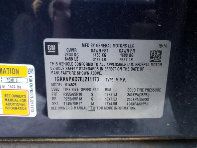 2015 GMC ACADIA SLE - 1GKKVPKD7FJ211173