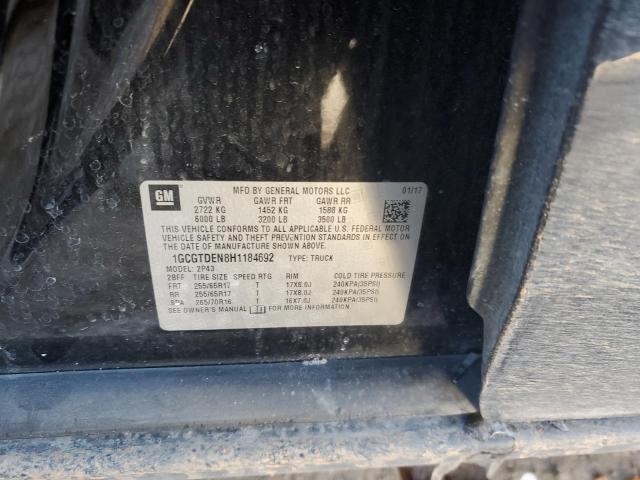 2017 CHEVROLET COLORADO Z 1GCGTDEN8H1184692