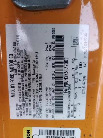 2019 FORD MUSTANG - 1FATP8UH2K5172002