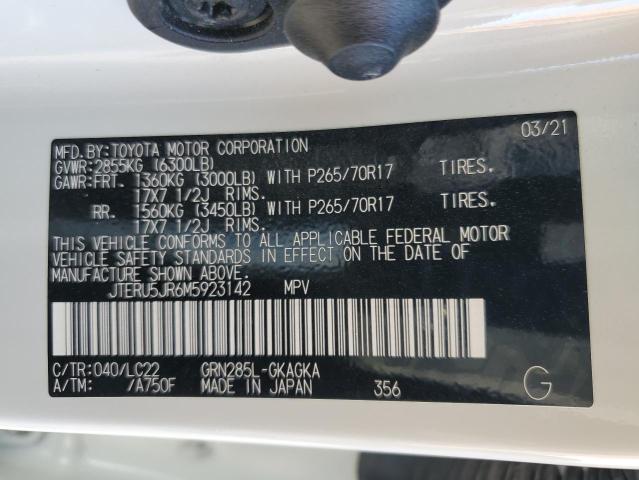 2021 TOYOTA 4RUNNER SR - JTERU5JR6M5923142