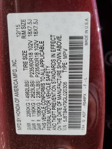 2016 ACURA RDX ADVANC 5J8TB4H79GL020306